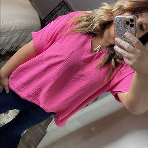 Hot Pink Oversized Blouse